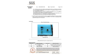 環保測試報告 SVHC CANEC25009119801